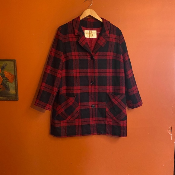 Vintage Pendleton wool plain blazer coat S/M - Picture 6 of 13